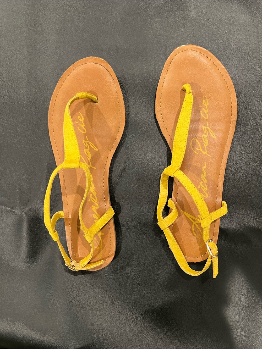Yellow T-Strap Women's Sandals